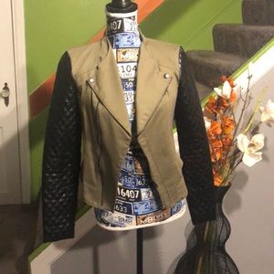 W.G.B by Walter baker jacket w/ leather sleeves.